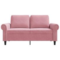 rozine sof - vidaXL Dvivietė sofa, rožinė (Pink), 120 cm, aksomas - 4 nuotrauka