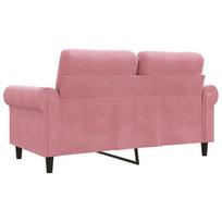 rozine sof - vidaXL Dvivietė sofa, rožinė (Pink), 120 cm, aksomas - 6 nuotrauka