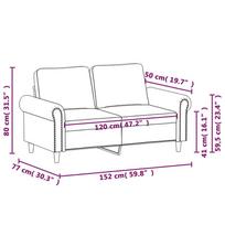 rozine sof - vidaXL Dvivietė sofa, rožinė (Pink), 120 cm, aksomas - 9 nuotrauka