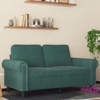 Dvivietė sofa vidaXL, tamsiai žalia (Dark Green), 120 cm, aksomas