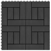 WPC terasų plytelė VLX 2x45023, 30 cm x 30 cm, juoda, 22 vnt.
