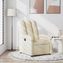 Fotelis VLX Reclining 329329, kreminės spalvos, 90 cm x 66 cm x 98 cm