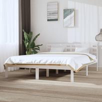 lovos remas, 120x200 cm - vidaXL Lovos rėmas be čiužinio, baltas (White), 120x200 cm, pušies masyvas - 1 nuotrauka