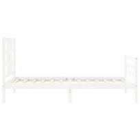 balta miegamojo lova - vidaXL Lovos rėmas be čiužinio, baltas (White), 100x200 cm, pušies masyvas - 7 nuotrauka