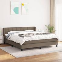 vidaXL Lova su spyruoklėmis ir čiužiniu, taupe (Taupe), 180x200 cm, audinys