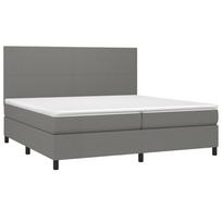 led miegamojo - vidaXL Lova su spyruoklėmis/čiužiniu/LED, pilka (Grey), 200x200 cm, audinys - 3 nuotrauka