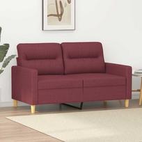 vidaXL Dvivietė sofa, raudonojo vyno spalvos, 120cm, audinys