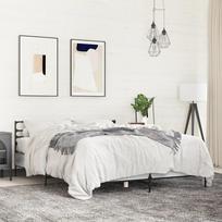 lova 150x200 - Lovos rėmas, pilkas (Grey) ąžuolas, 150x200 cm, apdirbta mediena/metalas - 1 nuotrauka