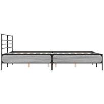 lova 150x200 - Lovos rėmas, pilkas (Grey) ąžuolas, 150x200 cm, apdirbta mediena/metalas - 5 nuotrauka