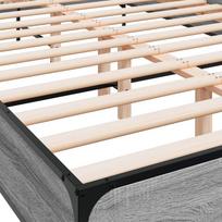 lova 150x200 - Lovos rėmas, pilkas (Grey) ąžuolas, 150x200 cm, apdirbta mediena/metalas - 7 nuotrauka