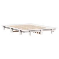 ciuzinys 150x200 - vidaXL Lovos rėmas be čiužinio 150x200 cm, Baltas (White) - 3 nuotrauka
