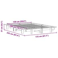 ciuzinys 150x200 - vidaXL Lovos rėmas be čiužinio 150x200 cm, Baltas (White) - 8 nuotrauka