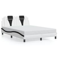 lova remas 140x200 - vidaXL Lovos rėmas, juodas/baltas (Black/White), 140x200 cm, dirbtinė oda - 2 nuotrauka