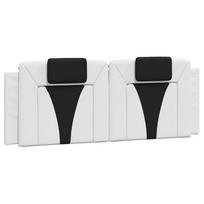 lova remas 140x200 - vidaXL Lovos rėmas, juodas/baltas (Black/White), 140x200 cm, dirbtinė oda - 8 nuotrauka