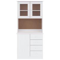 pusies masyvo komoda - Komoda su stalčiais ALTA, balta, 112x35x73cm, pušies masyvas - 3 nuotrauka