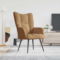 poilsio kede - Fotelis VLX Relaxing Velvet 328059, rudas, 69 cm x 61.5 cm x 95.5 cm - 1 nuotrauka