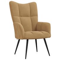 poilsio kede - Fotelis VLX Relaxing Velvet 328059, rudas, 69 cm x 61.5 cm x 95.5 cm - 2 nuotrauka
