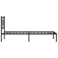 miegamojo lovos rem - Metalinis lovos rėmas su galvūgaliu, juodos spalvos, 107x203cm - 6 nuotrauka