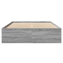 lova remas 140x200 - vidaXL Lovos rėmas, pilkas ąžuolas (Grey Oak), 140x200 cm, apdirbta mediena - 5 nuotrauka