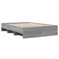 lova remas 140x200 - vidaXL Lovos rėmas, pilkas ąžuolas (Grey Oak), 140x200 cm, apdirbta mediena - 7 nuotrauka