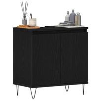 kriaukles spintele 60 cm - Vonios kriauklės spintelė Juoda 58x33x60 cm Iš inžinerinės medienos - 3 nuotrauka