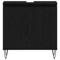 kriaukles spintele 60 cm - Vonios kriauklės spintelė Juoda 58x33x60 cm Iš inžinerinės medienos - 6 nuotrauka