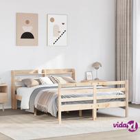 vidaXL Lovos rėmas su galvūgaliu, 150x200 cm, rudas (Brown)