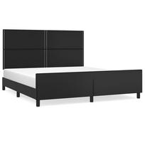 miegamojo lovos rem - vidaXL Lovos rėmas su galvūgaliu, juodas (Black), 180x200 cm, dirbtinė oda - 2 nuotrauka