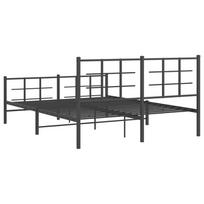 juoda miegamojo lova - vidaXL Lovos rėmas su galvūgaliu ir kojūgaliu, juodas (Black), 150x200 cm, metalas - 6 nuotrauka