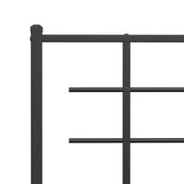juoda miegamojo lova - vidaXL Lovos rėmas su galvūgaliu ir kojūgaliu, juodas (Black), 150x200 cm, metalas - 7 nuotrauka