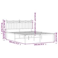 lovos 140x190 - Lova Metalinis lovos rėmas su galvūgaliu, juodos spalvos, 140x190cm - 9 nuotrauka