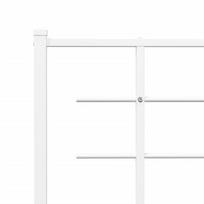 balta miegamojo lova - vidaXL Lovos rėmas su galvūgaliu/kojūgaliu, baltas (White), 90x190 cm, metalas - 8 nuotrauka