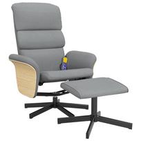 atlosiama masazines kedes - Fotelis vidaXL Atlošiama masažinė kėdė su pakoja, šviesiai pilka (Light Grey) - 2 nuotrauka