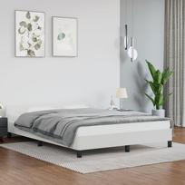 vidaXL Lovos rėmas su galvūgaliu, baltas (White), 140x200 cm, be čiužinio