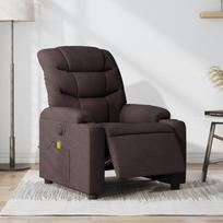masazinis elektrinis - Fotelis vidaXL Elektrinis atlošiamas masažinis krėslas, tamsiai rudas (Dark Brown) - 1 nuotrauka