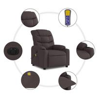 masazinis elektrinis - Fotelis vidaXL Elektrinis atlošiamas masažinis krėslas, tamsiai rudas (Dark Brown) - 8 nuotrauka