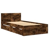 ciuziniai 90 x200 - vidaXL Lovos rėmas su galvūgaliu, dūminio ąžuolo (Smoky Oak), 90x200 cm, mediena - 3 nuotrauka
