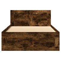 ciuziniai 90 x200 - vidaXL Lovos rėmas su galvūgaliu, dūminio ąžuolo (Smoky Oak), 90x200 cm, mediena - 5 nuotrauka