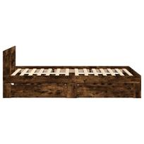 ciuziniai 90 x200 - vidaXL Lovos rėmas su galvūgaliu, dūminio ąžuolo (Smoky Oak), 90x200 cm, mediena - 6 nuotrauka