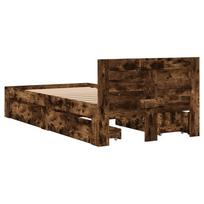 ciuziniai 90 x200 - vidaXL Lovos rėmas su galvūgaliu, dūminio ąžuolo (Smoky Oak), 90x200 cm, mediena - 7 nuotrauka