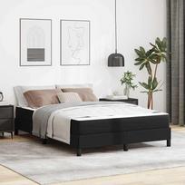 Lova VLX Faux Leather 277576, juoda, 223x145 cm, su čiužiniu, su grotelėmis