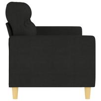 180 cm sofa - vidaXL Trivietė sofa, juodos spalvos, 180cm, audinys - 4 nuotrauka