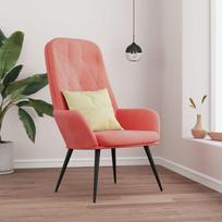 Fotelis VLX Relaxing Velvet 328055, rožinis, 69 cm x 61.5 cm x 95.5 cm