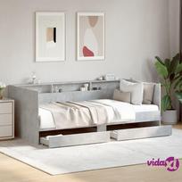 vidaXL Lova Kušetė su stalčiais, 100x200 cm, betono pilka (Concrete Grey)