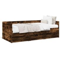 miegamojo lova su ciuziniu - vidaXL Lova su stalčiais, dūminio ąžuolo (Smoky Oak), 75x190 cm, apdirbta mediena - 2 nuotrauka