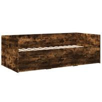 miegamojo lova su ciuziniu - vidaXL Lova su stalčiais, dūminio ąžuolo (Smoky Oak), 75x190 cm, apdirbta mediena - 3 nuotrauka