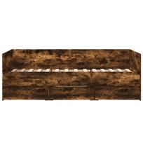 miegamojo lova su ciuziniu - vidaXL Lova su stalčiais, dūminio ąžuolo (Smoky Oak), 75x190 cm, apdirbta mediena - 4 nuotrauka