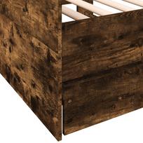 miegamojo lova su ciuziniu - vidaXL Lova su stalčiais, dūminio ąžuolo (Smoky Oak), 75x190 cm, apdirbta mediena - 7 nuotrauka