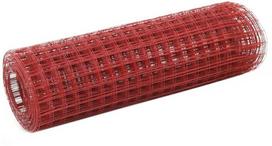 Vielos tinklas su pvc danga, raudonas, 10x0,5m, kvadr. form.