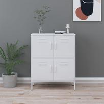 Komoda VLX Steel, balta, 80 x 35 x 101.5 cm